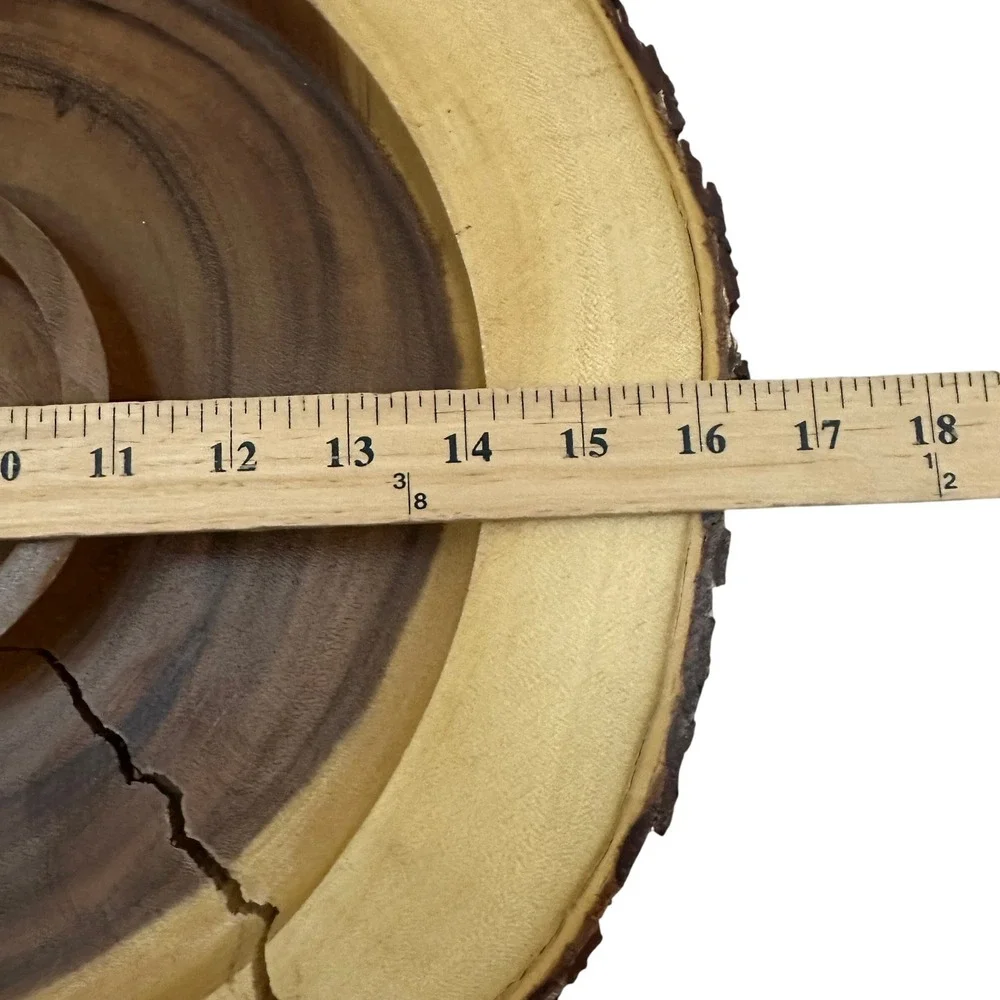 Acacia Collection Live‎ Edge Wood Chip and Dip Server Rustic Bark 16.5 Inch Tray